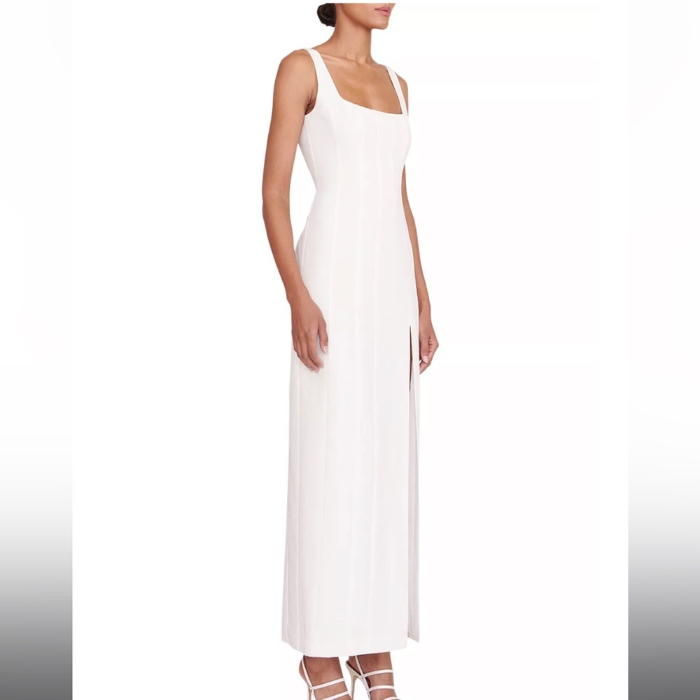 STAUD Portrait Dress White